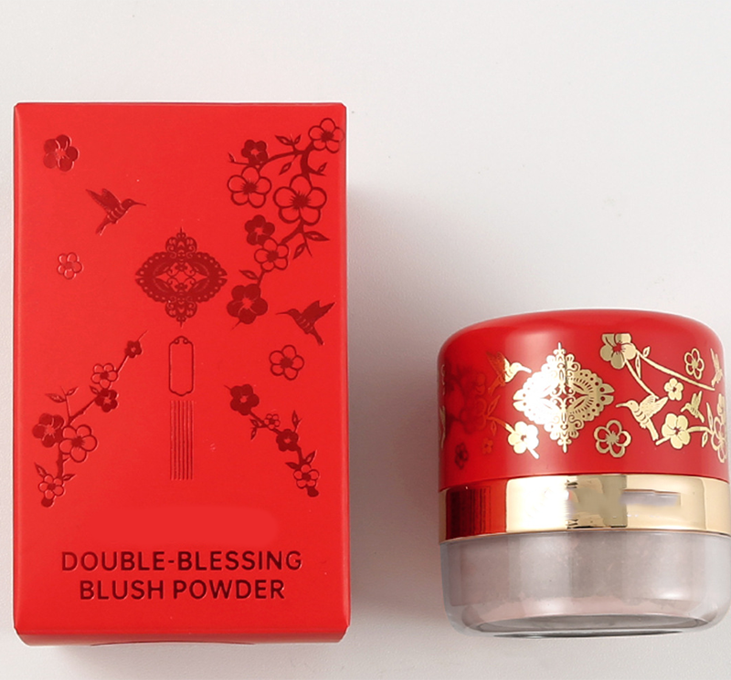 Draagbare poederblush met puff-applicator