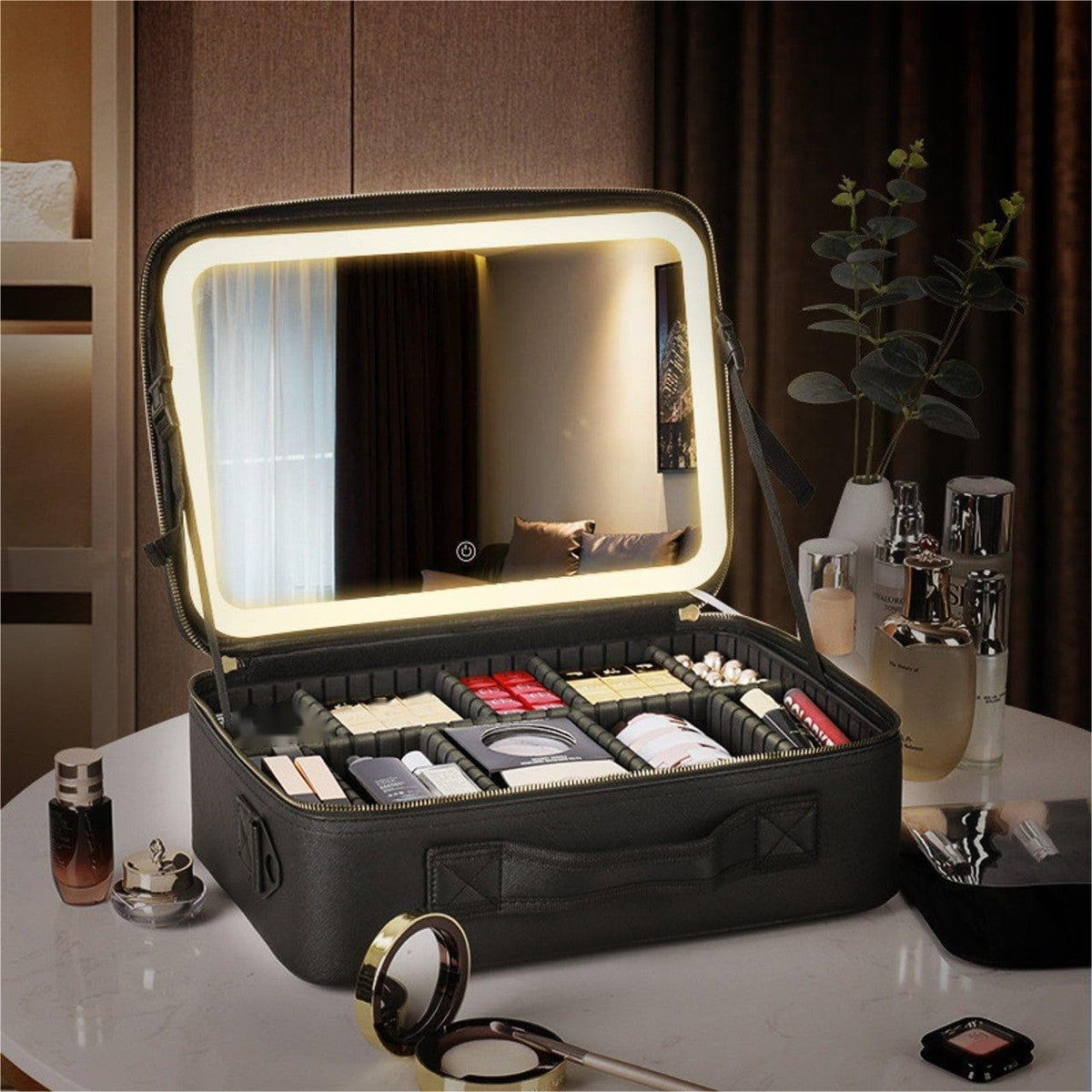 💖Reis make-up organisator tas met licht op LED spiegel (gratis verzending)