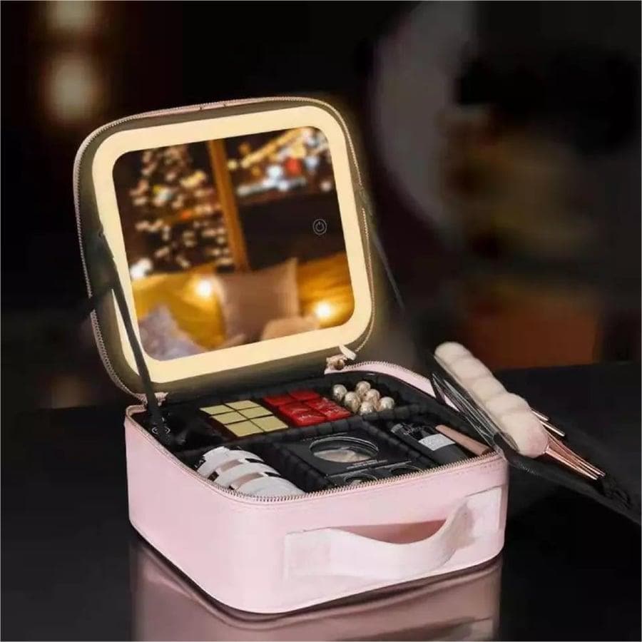 💖Reis make-up organisator tas met licht op LED spiegel (gratis verzending)