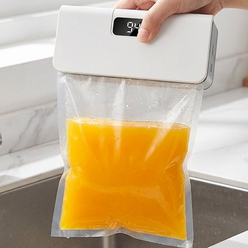 🌞Fris De Lente In Met 50% Korting!🔥2-in-1 Oplaadbare Bag Sealer met Display | Zakken Sealer & Snijder | Magnetisch voor op de Koelkast (USB-C)