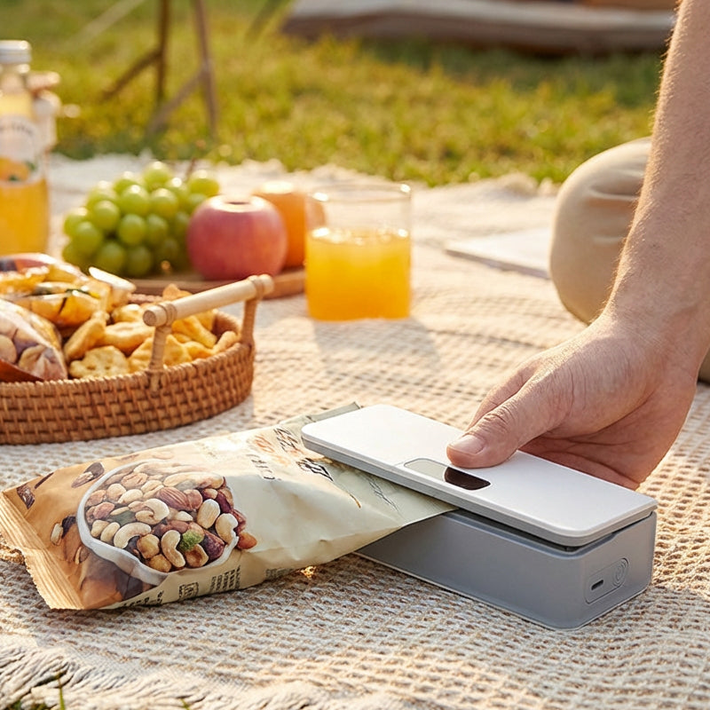 🌞Fris De Lente In Met 50% Korting!🔥2-in-1 Oplaadbare Bag Sealer met Display | Zakken Sealer & Snijder | Magnetisch voor op de Koelkast (USB-C)