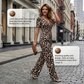 Jumpsuit met luipaardprint, V-hals en wijde pijpen