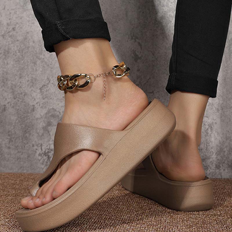 Dames Plateau Sandalen met Teenlus
