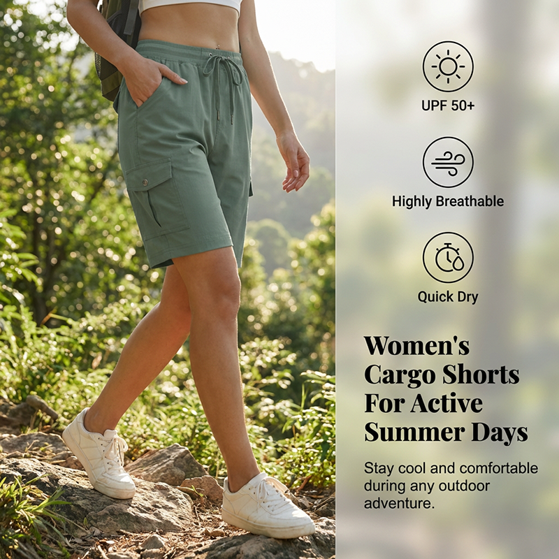 Sneldrogende Cargo Short voor Dames met Zakken