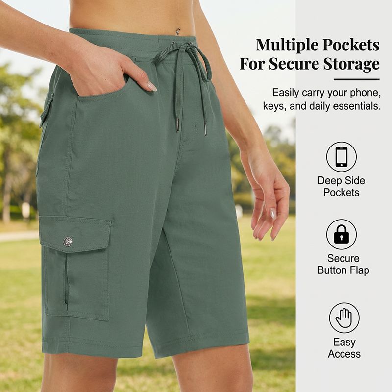 Sneldrogende Cargo Short voor Dames met Zakken