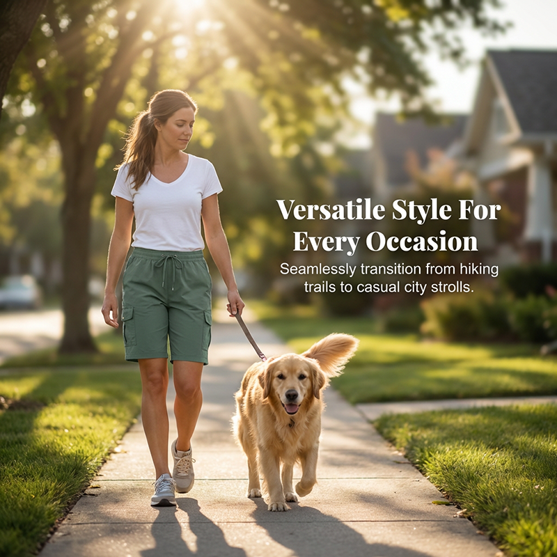 Sneldrogende Cargo Short voor Dames met Zakken