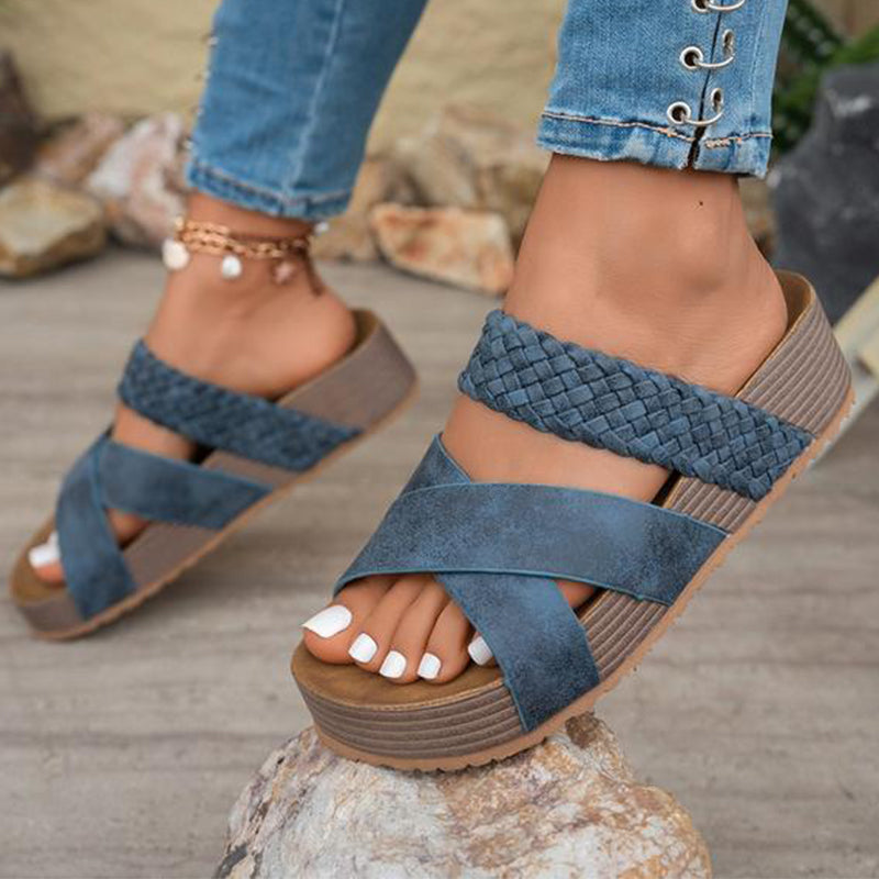 👡 50% KORTING! ☀️ Sleehak Sandalen – Dubbele Bandjes, Platform & Perfect Voor Een Trendy Zomerlook 💃