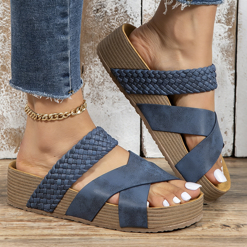 👡 50% KORTING! ☀️ Sleehak Sandalen – Dubbele Bandjes, Platform & Perfect Voor Een Trendy Zomerlook 💃