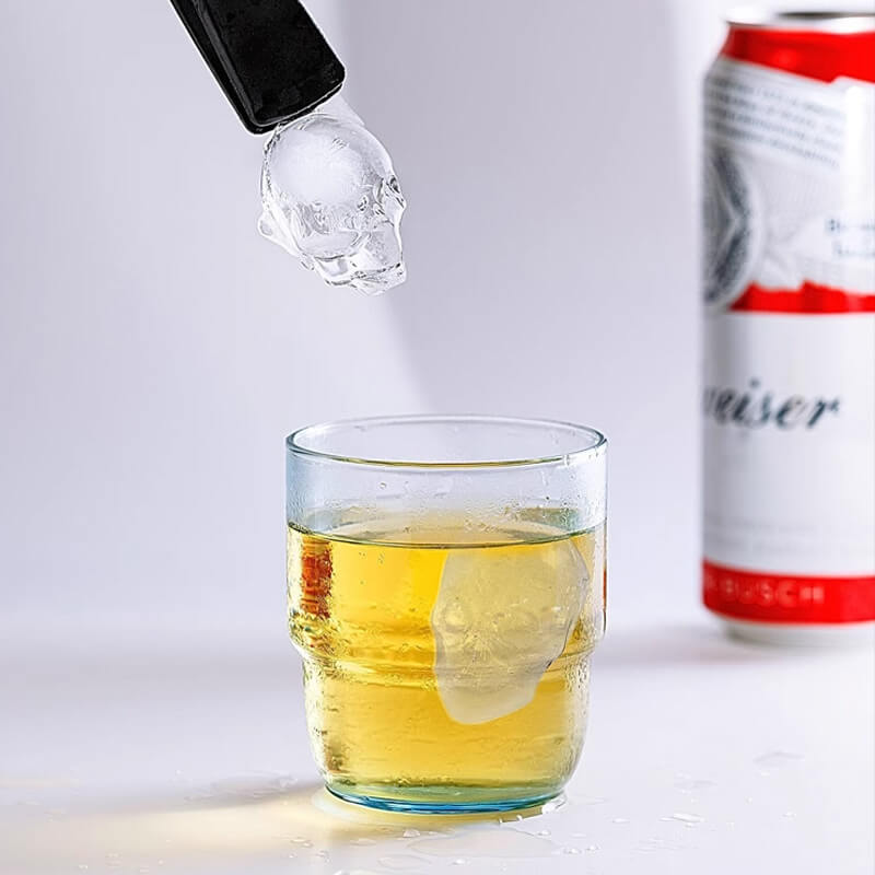 🥳 2026 HOT SALE 💀🧊 DIY siliconen ijsblokjeshouder in schedelvorm – Grote langzaam smeltende schedel voor whisky, cocktails en meer. ✨