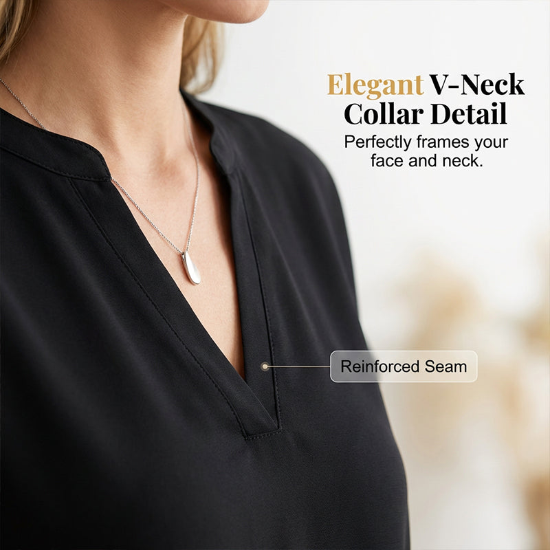 👚Casual damestop met V-hals en korte mouwen