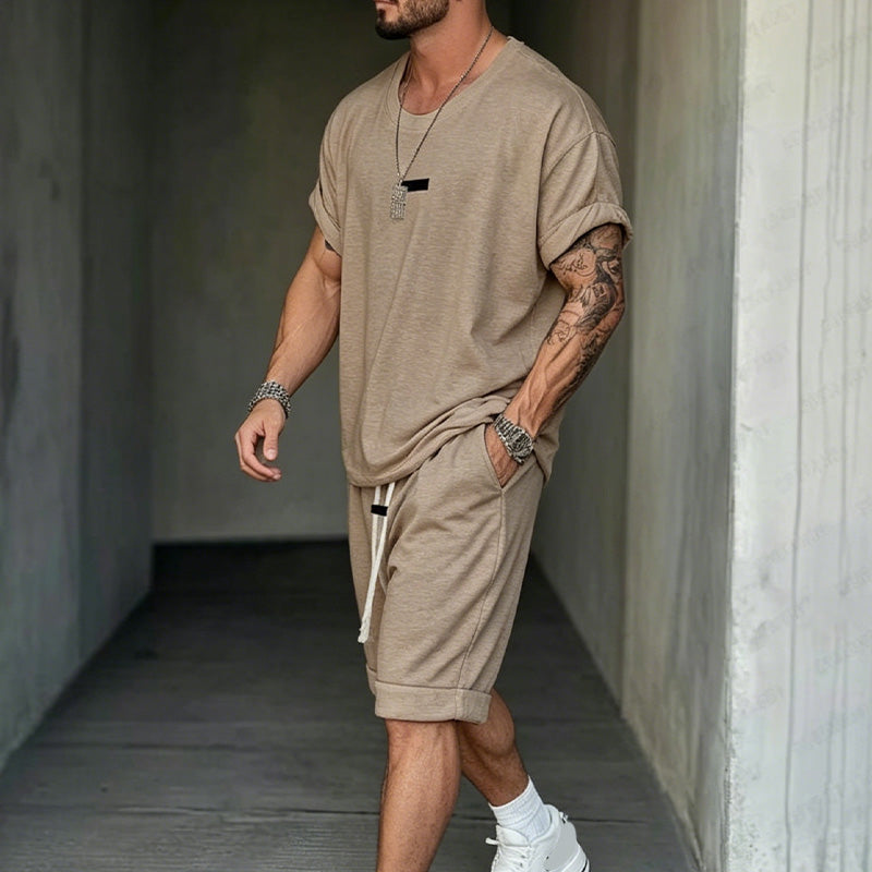 👕🩳 Casual T-shirt- en korte broekset voor heren | Comfortabel • Ademend • 2-delig