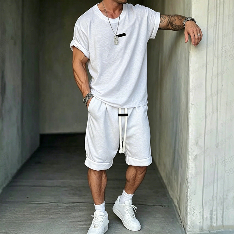 👕🩳 Casual T-shirt- en korte broekset voor heren | Comfortabel • Ademend • 2-delig