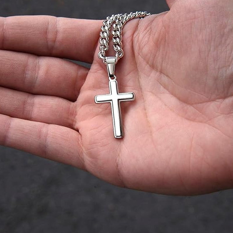 ⛓️ NU 50% KORTING! ✝️ Herenketting met kruishanger van roestvrij staal – Tijdloos symbool, duurzame materialen en een kant-en-klare geschenkverpakking 🎁