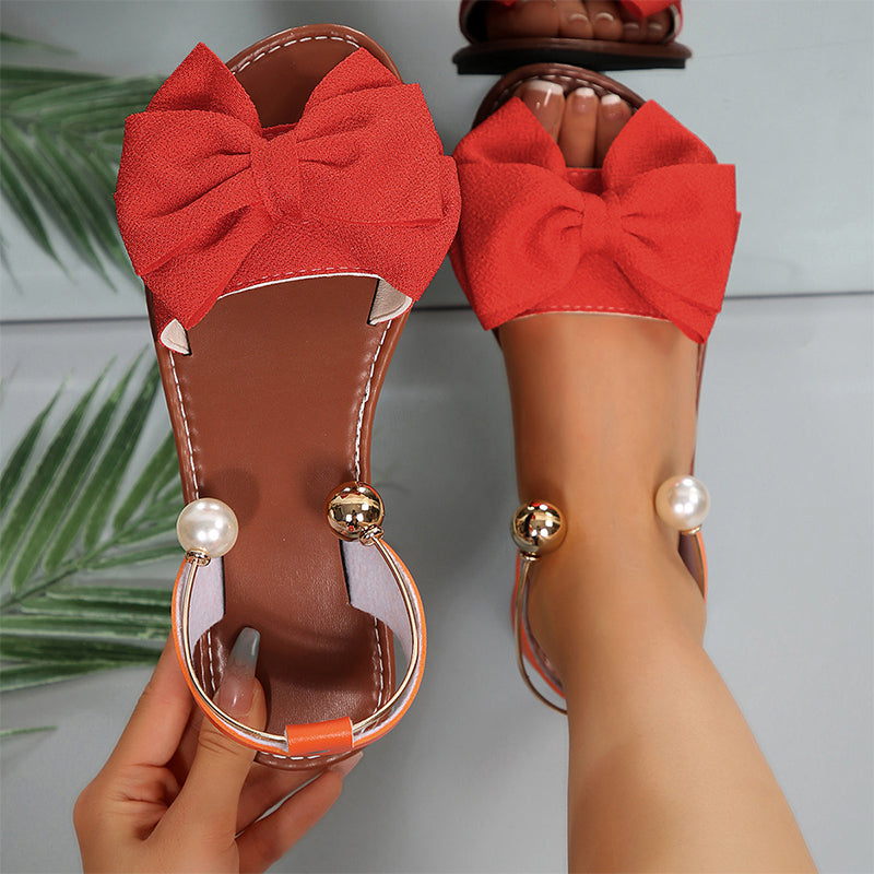 🎁2026 Nieuw binnen 50% KORTING💥Stijlvolle parelkleurige sandalen met enkelbandje