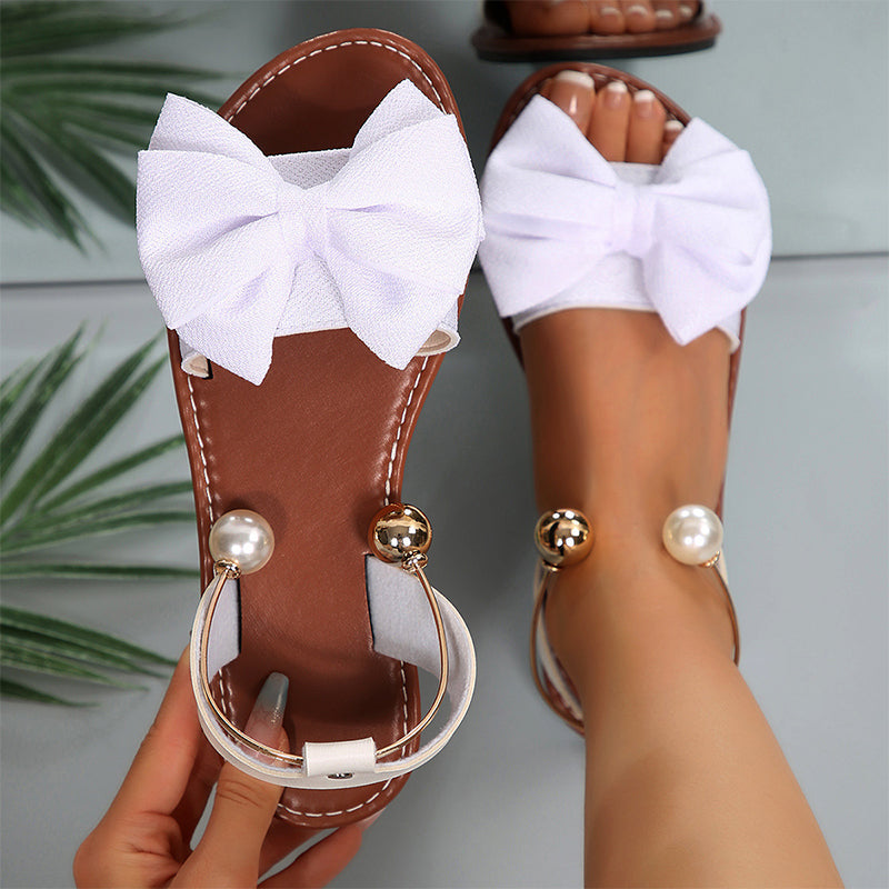 🎁2026 Nieuw binnen 50% KORTING💥Stijlvolle parelkleurige sandalen met enkelbandje