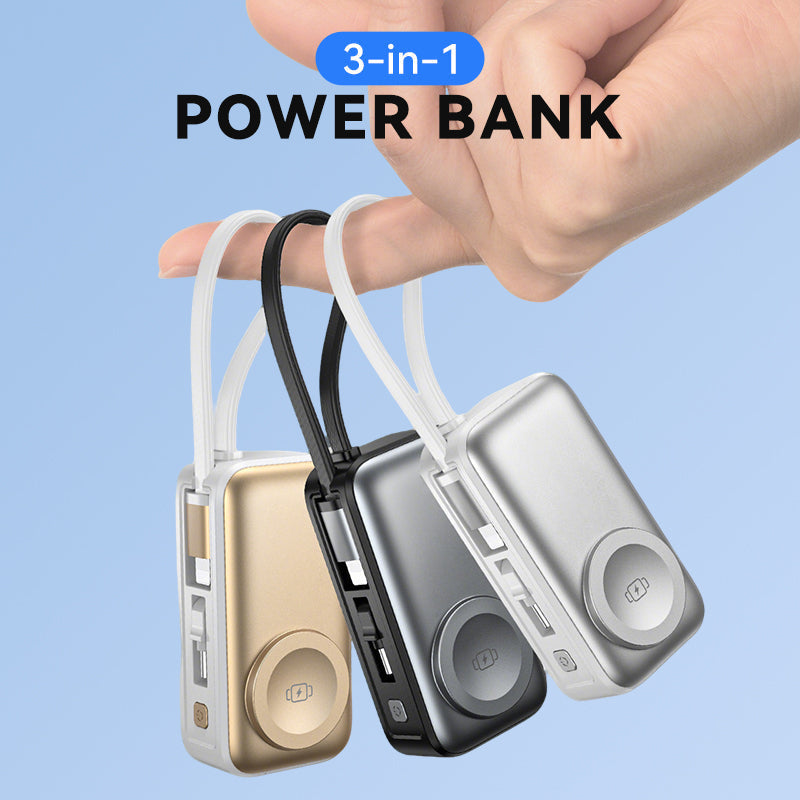 🔋 3-in-1 magnetisch oplaadstation zonder powerbank — Ingebouwde kabel, magnetisch, en het stopt in élk zakje