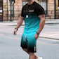 De heren set bestaande uit een gradient-kleur T-shirt en shorts