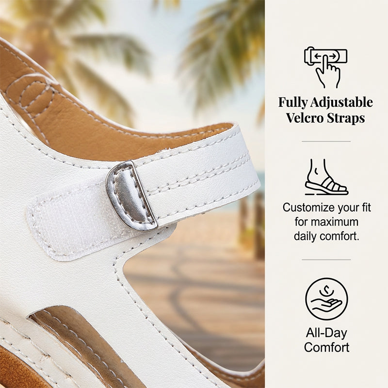Dames zomersandalen met plateau en één band