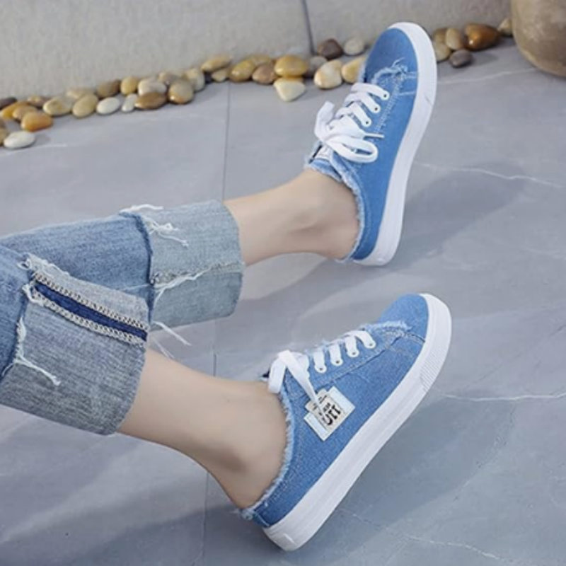 👟 NU 60% KORTING! 👖 Dames denim muiltjes – makkelijk aan te trekken, comfortabele zool & perfect voor een casual zomerlook ☀️