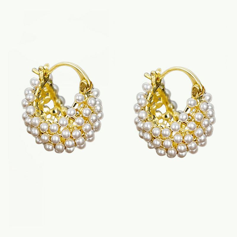 ✨ Oorbellen met kunstparels in mandvorm – goudkleurig en met een uniek vlechtpatroon, voor een vleugje klassieke elegantie bij je dagelijkse outfits 🪀
