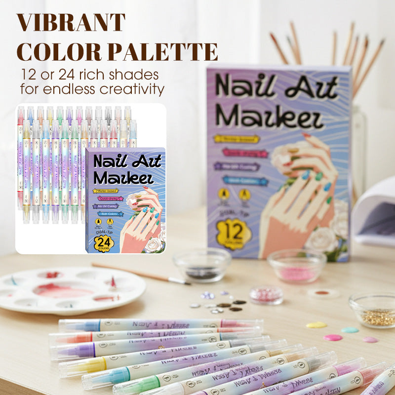 🥳HETE UITVERKOOP 2026🥳💞Meer dan 50k+ verkocht!✨Nail Art Stiften Set met Dubbele Punt | Professionele Pennen voor Nagelkunst