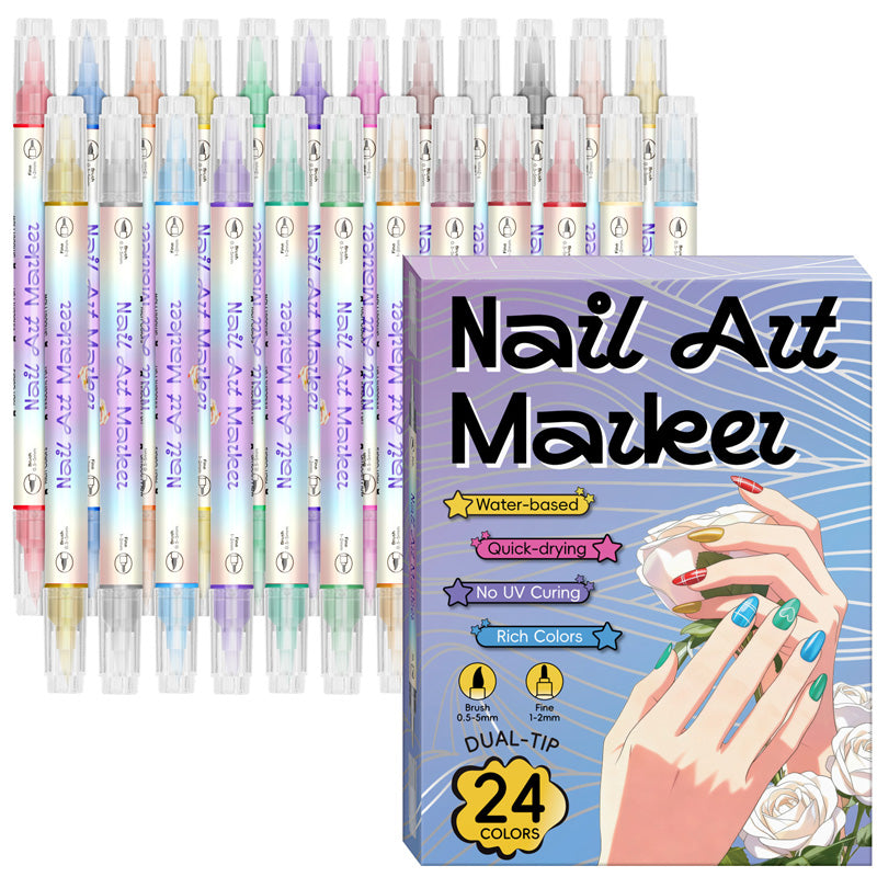 🥳HETE UITVERKOOP 2026🥳💞Meer dan 50k+ verkocht!✨Nail Art Stiften Set met Dubbele Punt | Professionele Pennen voor Nagelkunst