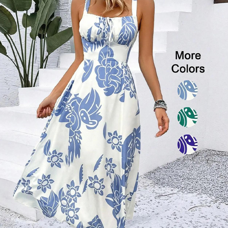 Dames Zomerjurk met Bloemenprint en Spaghettibandjes