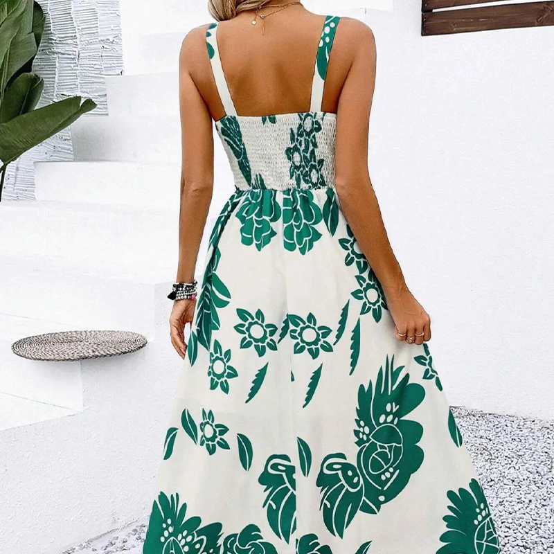 Dames Zomerjurk met Bloemenprint en Spaghettibandjes