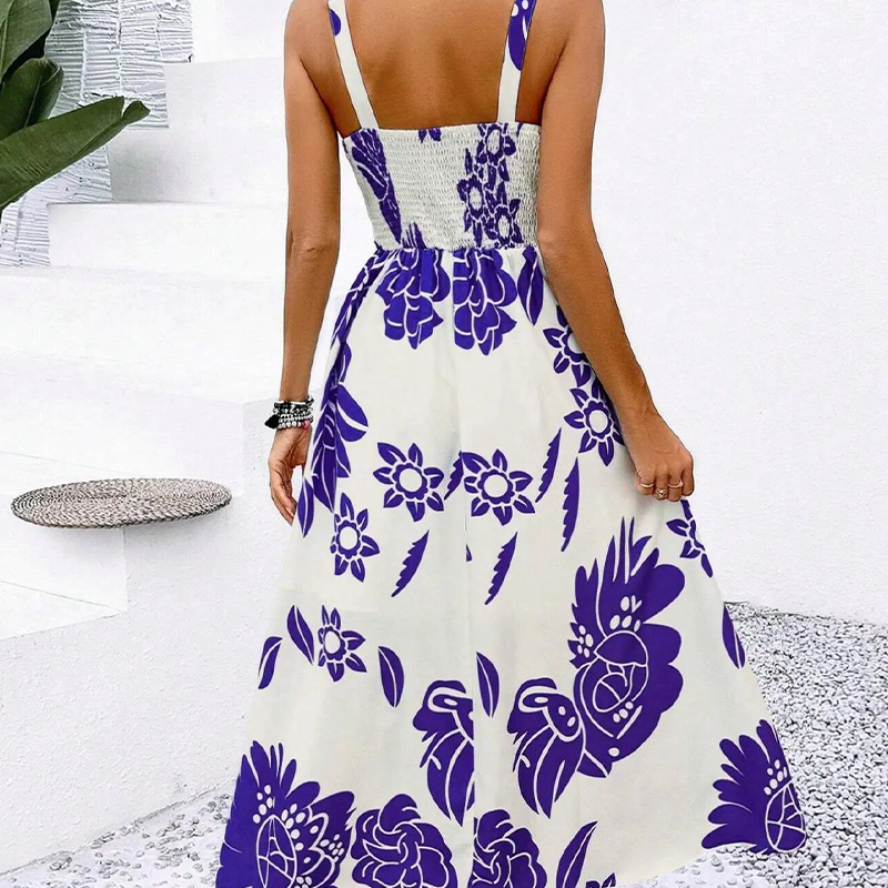 Dames Zomerjurk met Bloemenprint en Spaghettibandjes