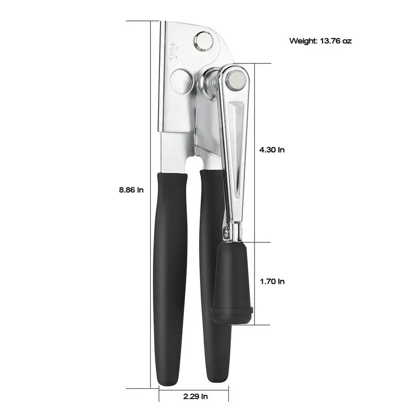 Ergonomische handmatige blikopener met 360° draaiende handgreep