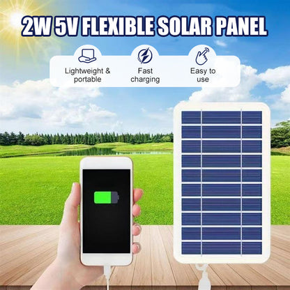 🌞50% Korting!⚡Ultra-Licht Zonnepaneel (2W 5V) - Draagbare USB Oplader voor Wandelen & Camping - Flexibel & Weerbestendig