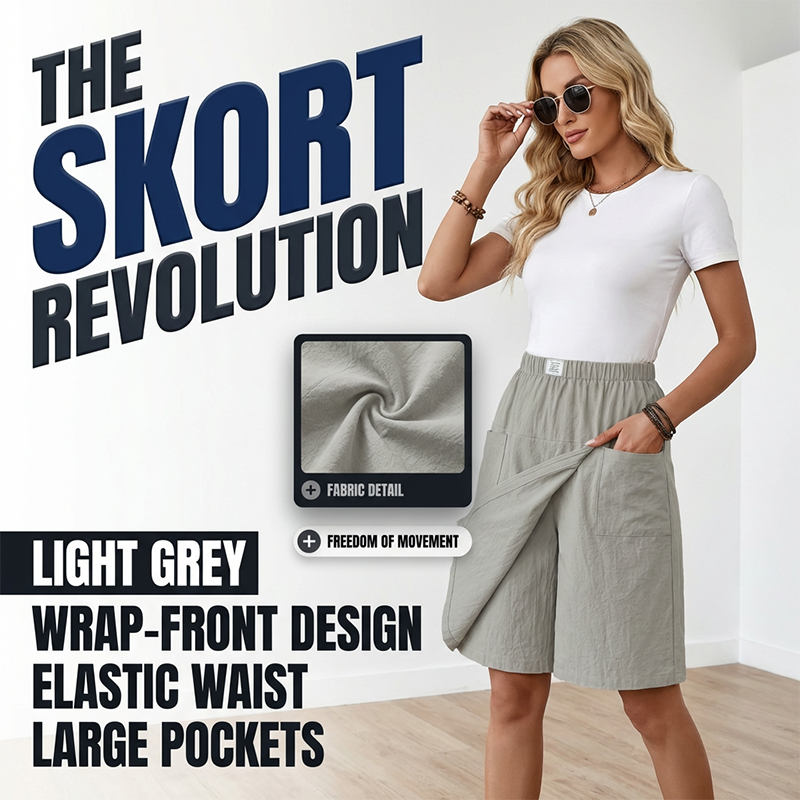 🎁2026 Nieuw binnen 50% KORTING💥Casual wikkelrokje met elastische tailleband voor dames