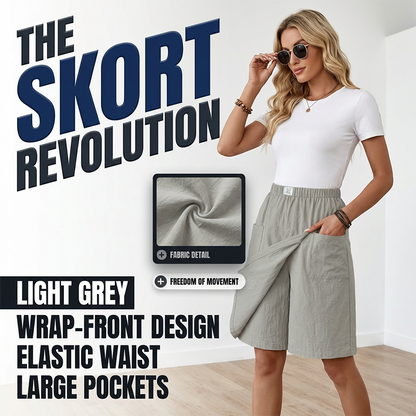 🎁2026 Nieuw binnen 50% KORTING💥Casual wikkelrokje met elastische tailleband voor dames