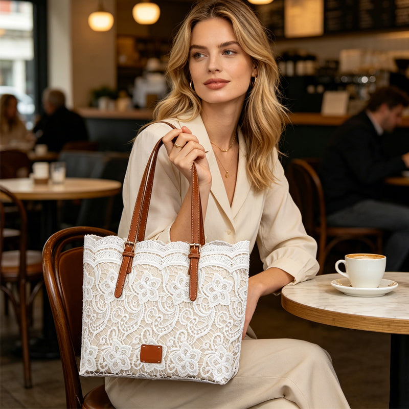 👜Nieuw binnen: Lace & Legacy 🌹Vintage kanten schoudertas – Elegant kant, ruim interieur en verstelbare schouderband – Perfect voor bruiloften, dagelijks gebruik en reizen ✨