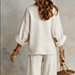 Dames Set: Top met V-hals & Broek met Wijde Pijpen