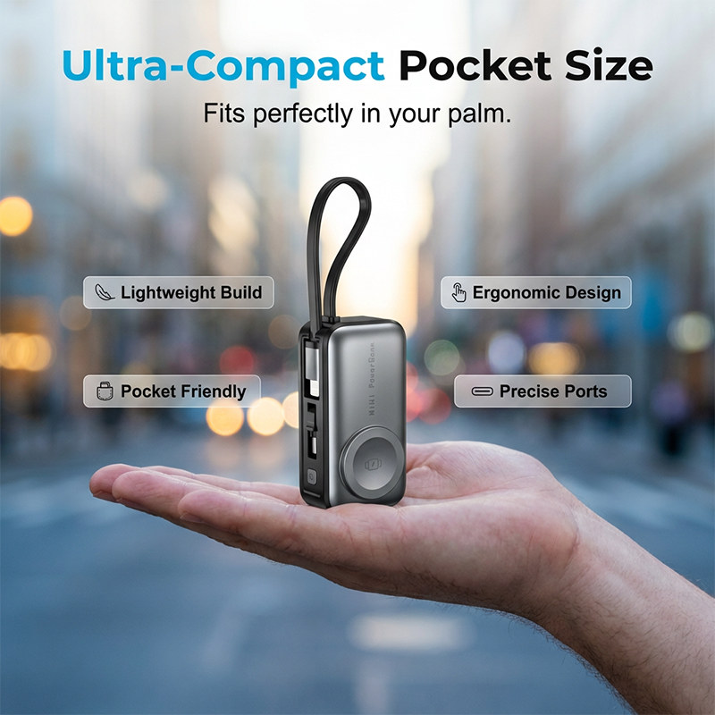 🔋 3-in-1 magnetisch oplaadstation zonder powerbank — Ingebouwde kabel, magnetisch, en het stopt in élk zakje