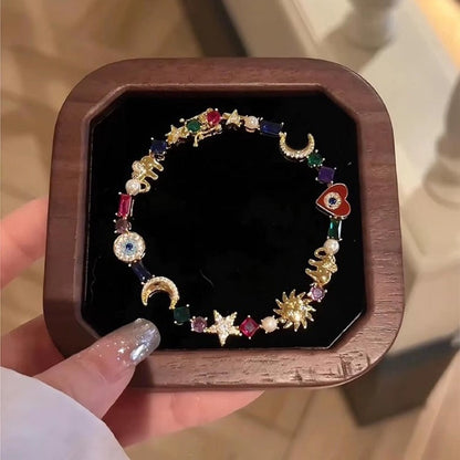 🌠 De betoverende armband van de hemel — Zon- en maankristallen | Elegant en verfijnd ✨