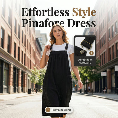 👗 Damesjurk met schouderbandjes – losse pasvorm, met zakken, comfortabel en casual 🍂