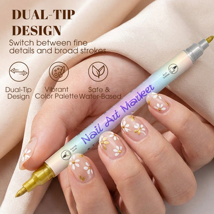 Nail Art Stiften Set met Dubbele Punt | Professionele Pennen voor Nagelkunst