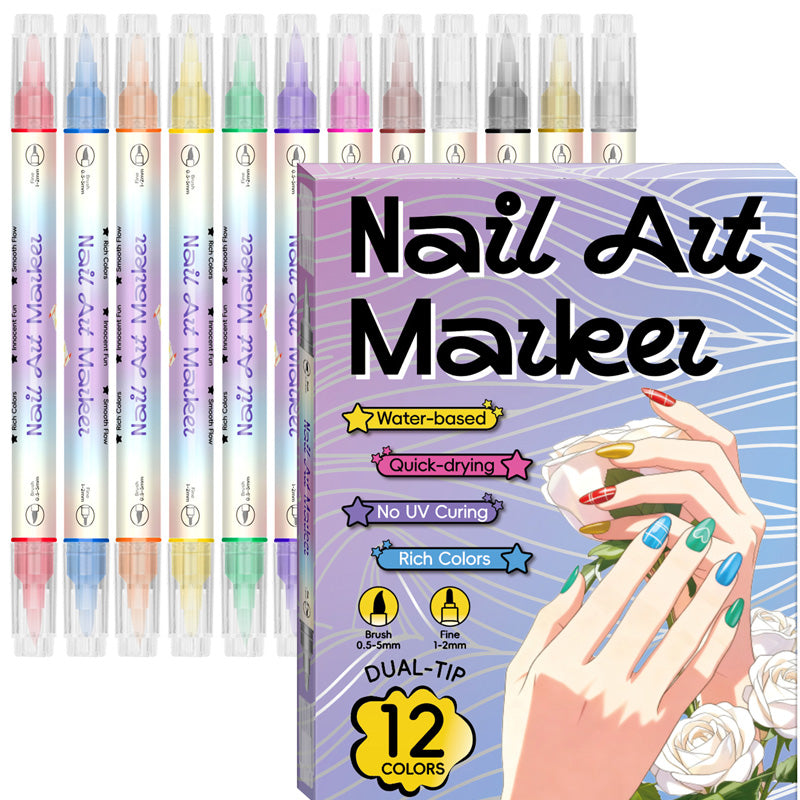 Nail Art Stiften Set met Dubbele Punt | Professionele Pennen voor Nagelkunst