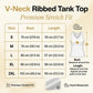Dames tanktop met V-hals en ribbels