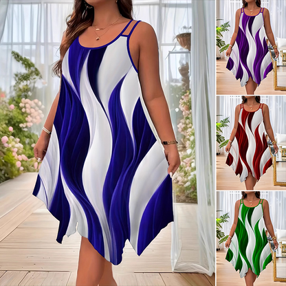 Damesmode Mouwloze Midi-jurk met dubbele bandjes
