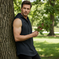 🏋️‍♂️NU 50% KORTING!💪Heren mouwloze trainingshoodie tanktop – V-hals & geïntegreerde capuchon🔥