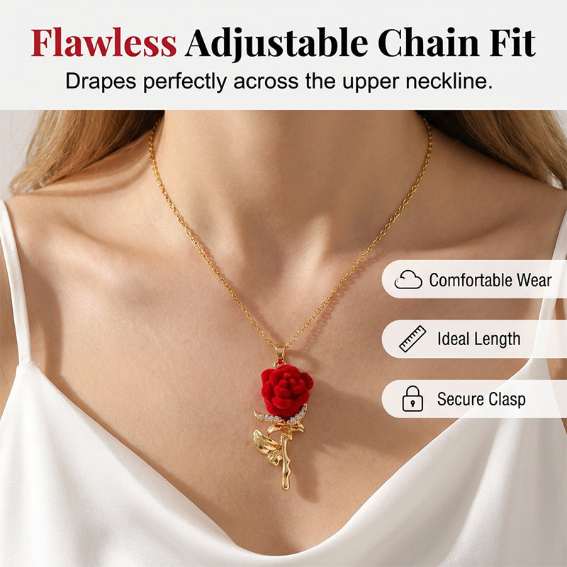🌹 NU 50% KORTING! 💎 Elegante rode rozen hanger ketting – Delicaat ontwerp, hypoallergeen & perfect voor dagelijkse elegantie of als cadeau ✨