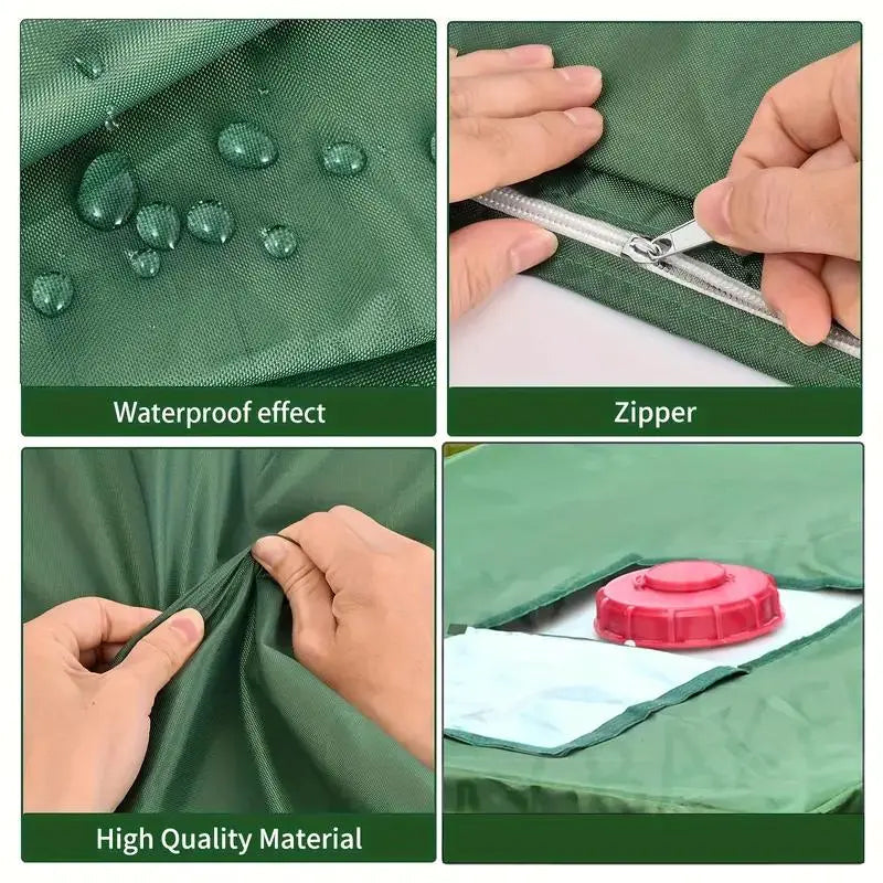 💧TIJDELIJKE 50% KORTING✨Waterdichte IBC tankafdekking – Zwaar uitgevoerd, UV-blokkerend, zekere pasvorm⛈️