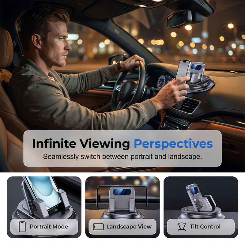 🚗 Draaibare Autotelefoonhouder – Veilig Navigeren Zonder Gedoe onderweg 📱✨