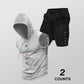 Heren Sportief Mouwloos Hoodie & Shorts Set