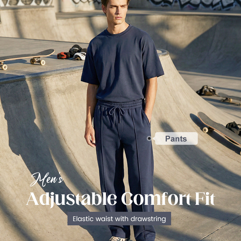 🛒 54 % korting 👖Herenbroek met elastische tailleband en trekkoord, recht model