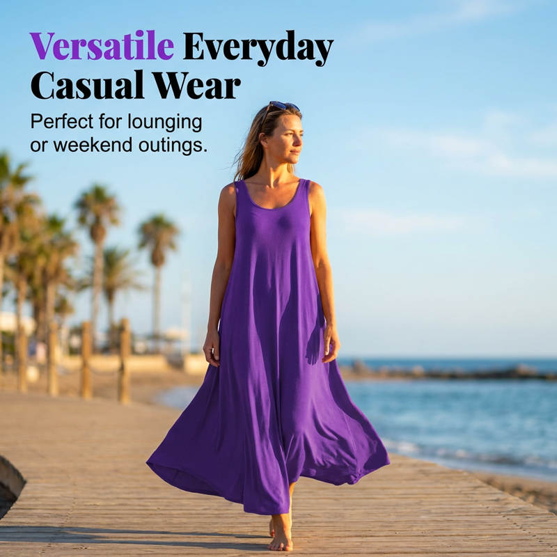 Dames casual mouwloze maxi-jurk