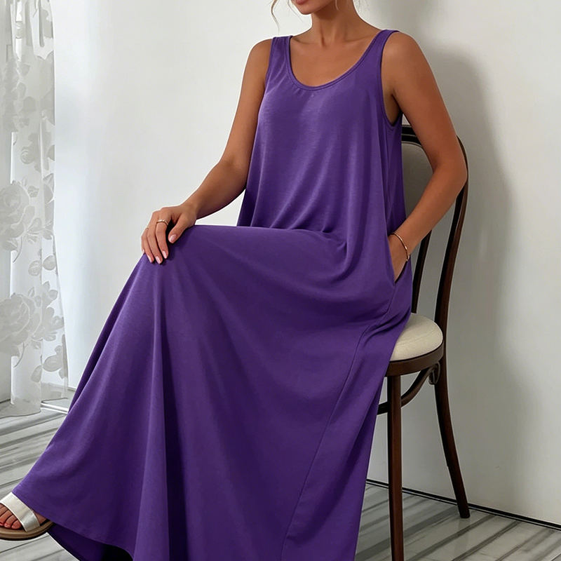 Dames casual mouwloze maxi-jurk